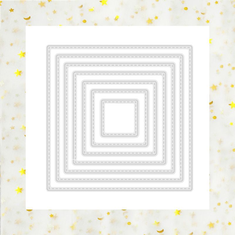 Nested Square Frame Metal Die Cuts DIY Holiday Greeting Cards Making