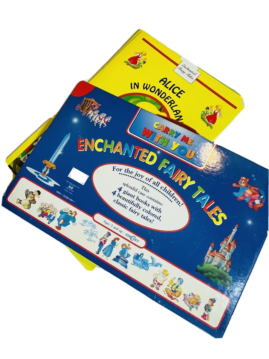 ENCHANTED FAIRY TALES 4 Giant Children's Book Set Jungle Alice