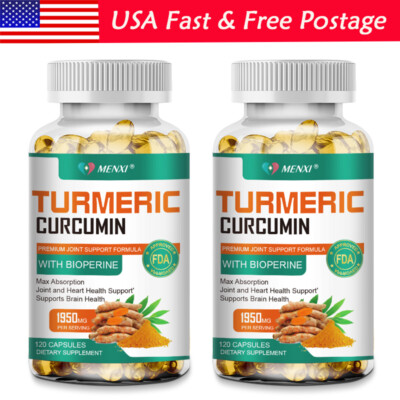 Turmeric Curcumin 240 Capsules w/ Ginger & BioPerine Black Pepper - Joint Health