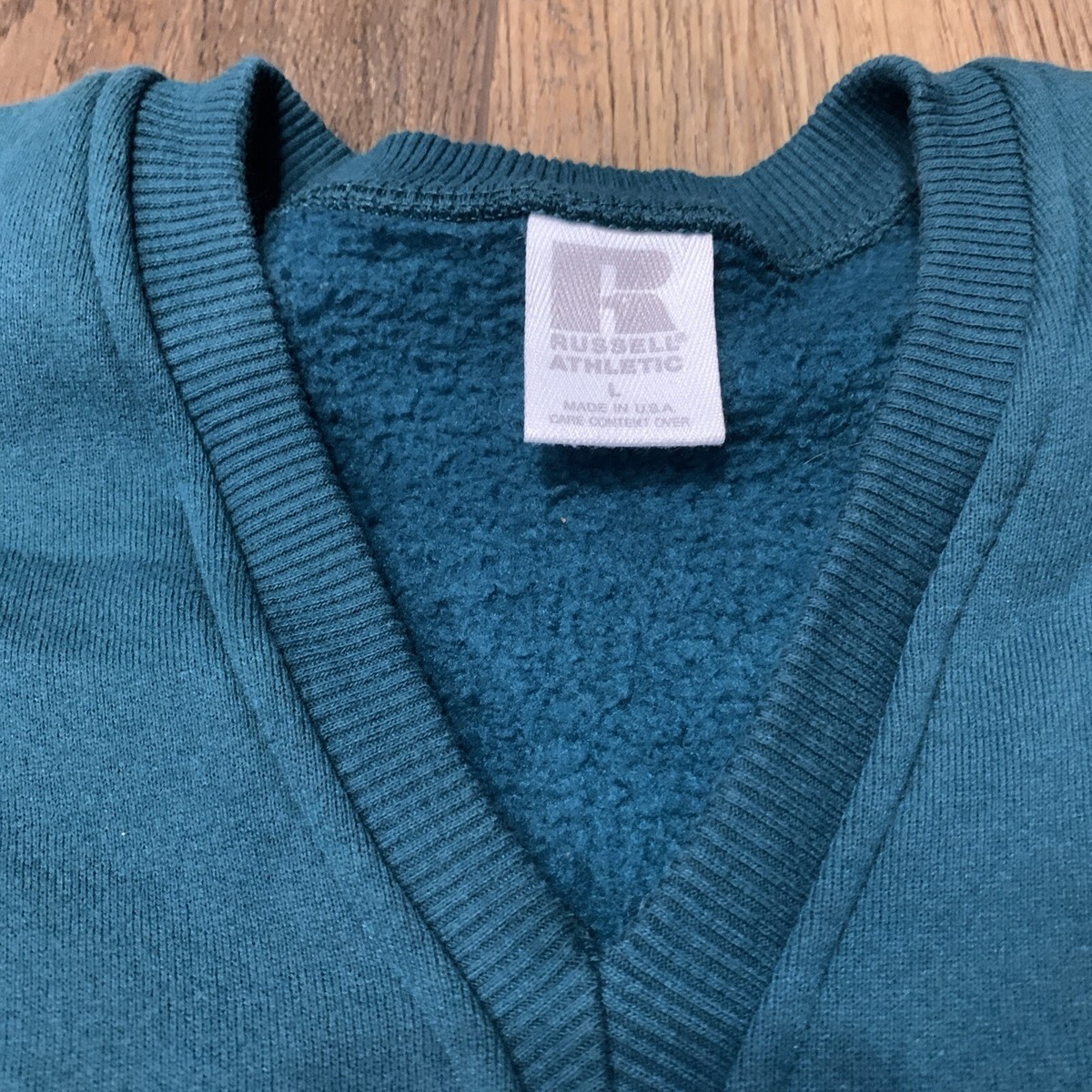 RUSSEL ATHLETIC スウェット 前V made in USA Vintage 90s Russell Athletic Long V Neck Sweatshirt Mens XL