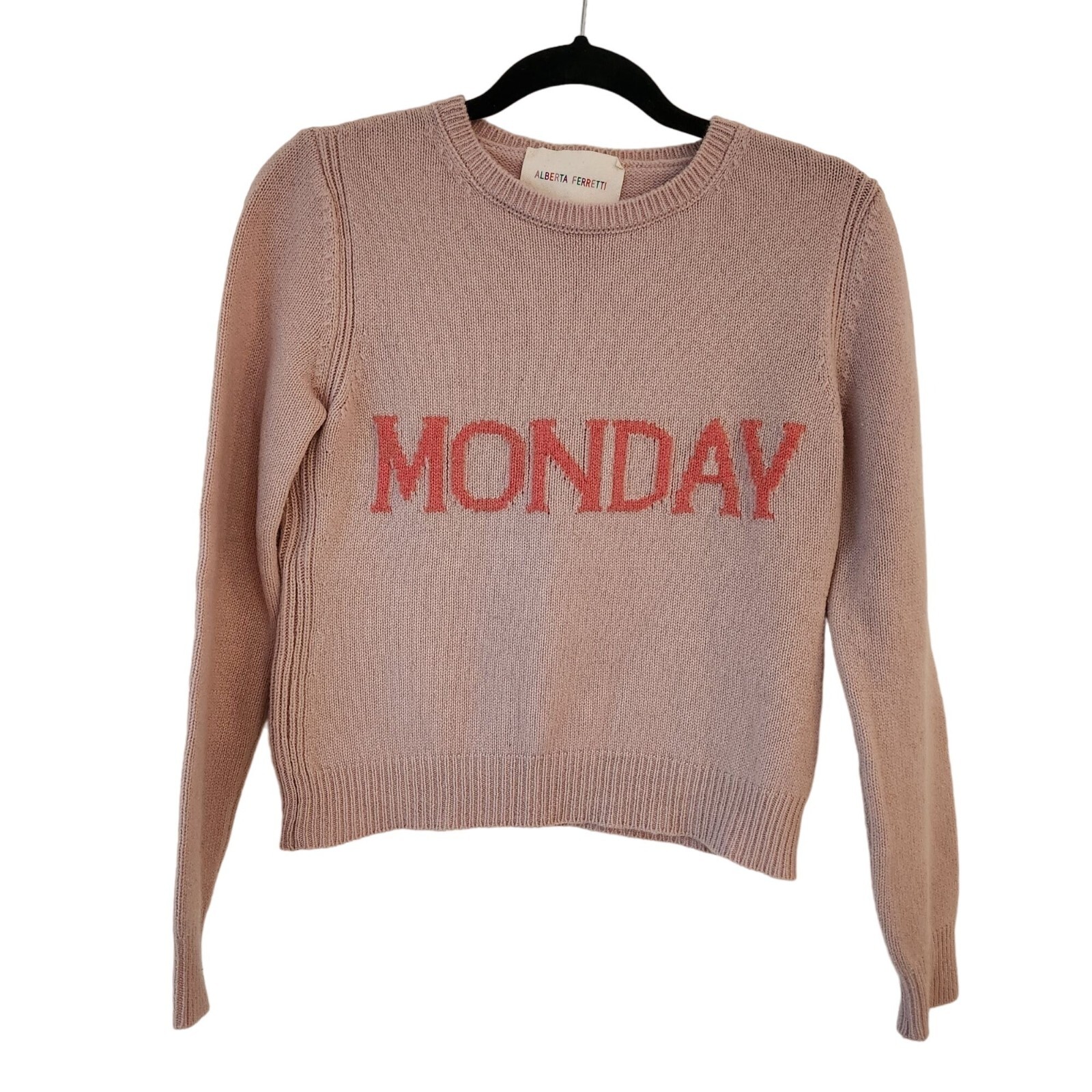 RARE Alberta Ferretti Rainbow Week Pink Purple Monday Sweater Wool