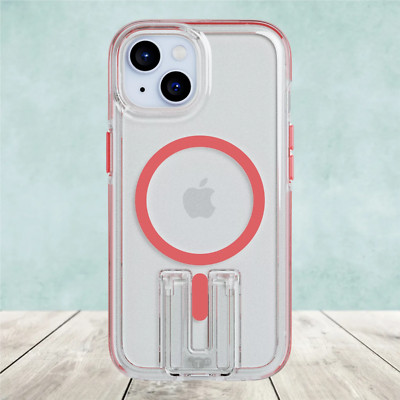 tech21 Evo Crystal Kick Case für iPhone 15 mit MagSafe - Coral Pink