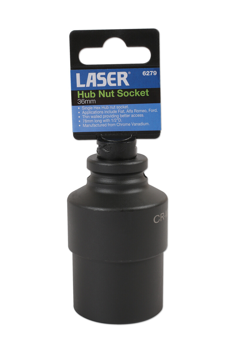 ルー BS) Laser 6279 Hub Nut Socket Thin Walled Deep 36mm 5018341062798