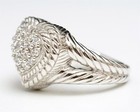 Vintage JUDITH RIPKA Sterling Silver CZ Cubic Zirconia Diamonique Heart Ring  — photo 2