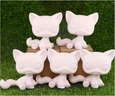 5pcs Custom White Base,Blank Molds Art Paint for lps DIY Figure (Sitting Cat)