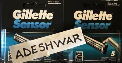 GILLETTE SENSOR 10 CARTRIDGES  100% ORIGINAL  RARE DISCONTINUED MADE BRAZIL NOS