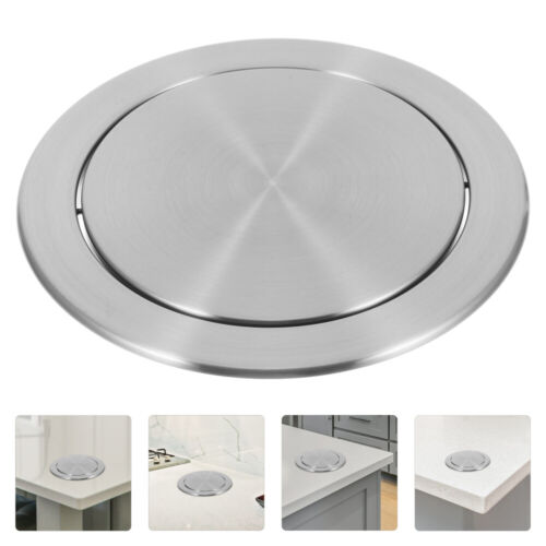 Stainless Steel Kitchen Garbage Can Grommet Swing Lid Trash Can Lid Flap Lid