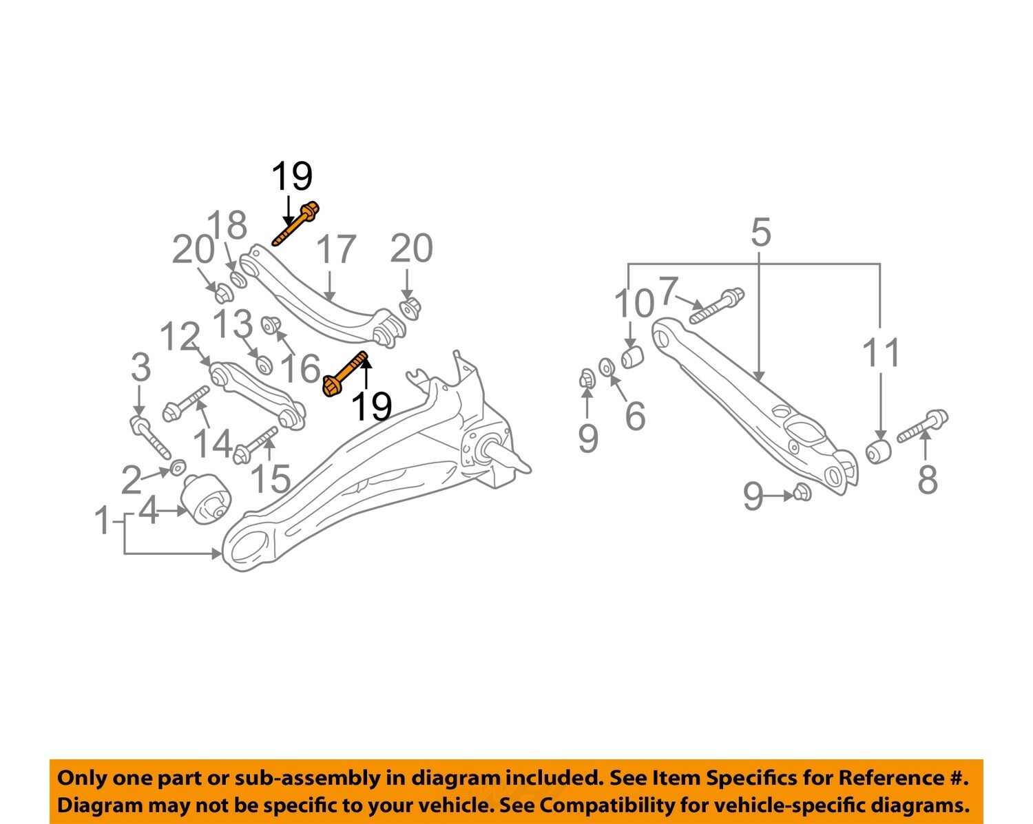 MITSUBISHI OEM 0306 Outlander Rear SuspensionLateral Arm Bolt