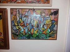 James Poteat Original Oil on Art Board Mid Century Modern Abstract Expressionism