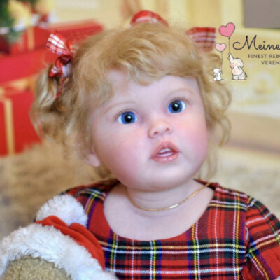 30inch Finished Toddler Girl Lifelike Reborn Baby Doll Curly Hair Handmade Gift
