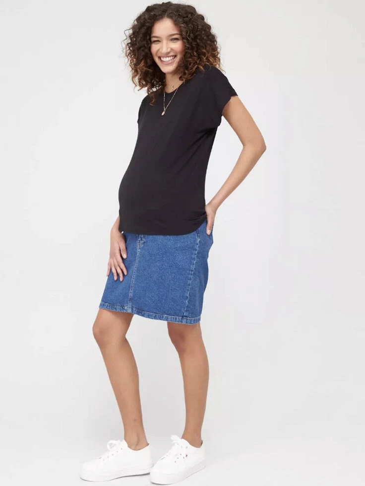 Denim maternity skirt