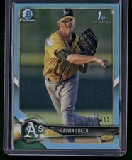 2018 Bowman Draft #BDC-92 Calvin Coker Chrome Sky Blue Refractor #/402