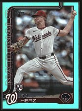 2025 Topps #287 DJ Herz Aqua Rainbow Foil