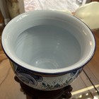 Deruta Planter Hand Painted Pottery Planter Made in Italy W Wood Stand — photo 8