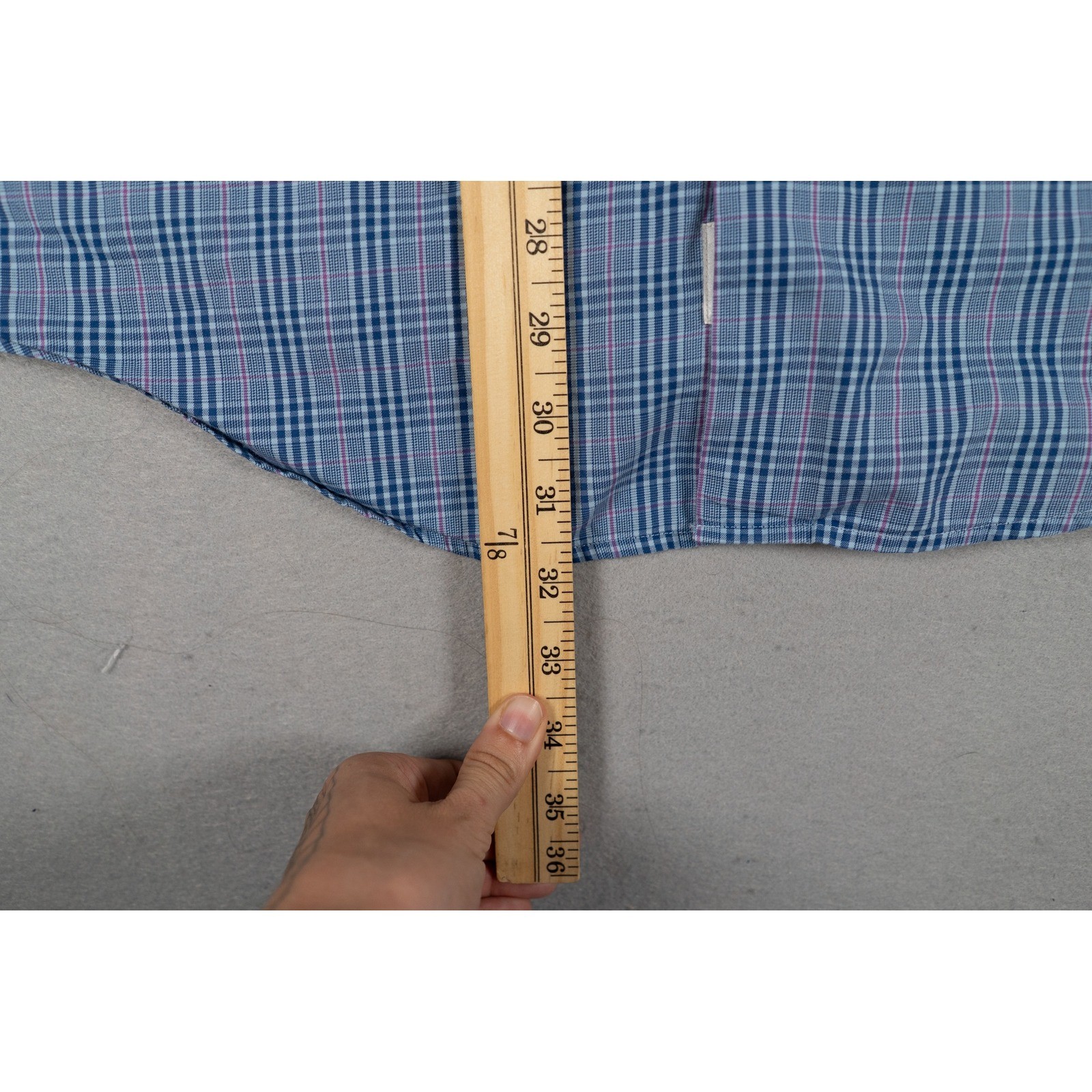 Peter Millar Mens Shirt Medium Classic Fit Plaid Cotton Blue Pink Long Sleeve image 7