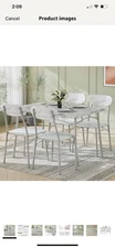 5 Piece Rectangular Dining Table Set 4 Sturdy Chairs Perfect Small Spaces New