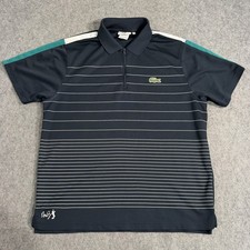 Lacoste Andy Roddick 2012 Rare Striped Jersey 1/4 Zip Polo Men’s Shirt Size 6/L
