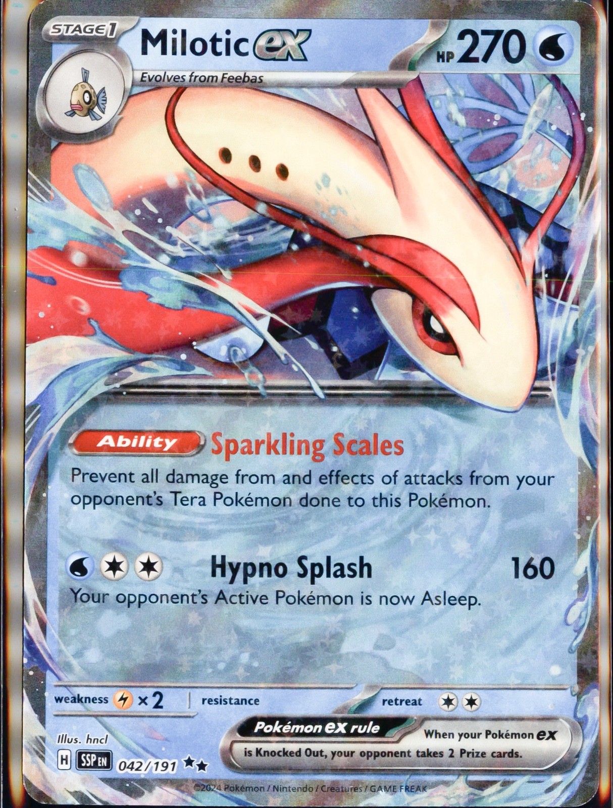 Milotic ex Holo Double Rare SV08: Surging Sparks 042/191 NM