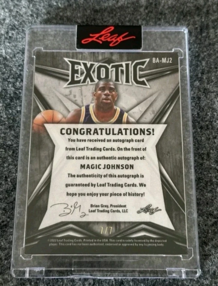 Card auto Magic Johnson 07/07 Lakers Leaf 2022 - Imagen 2 de 2