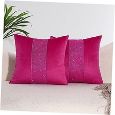 Throw Pillow Covers 18x18 Set of 2 Decorative 18" x 18" Pack of 2 Hot Pink