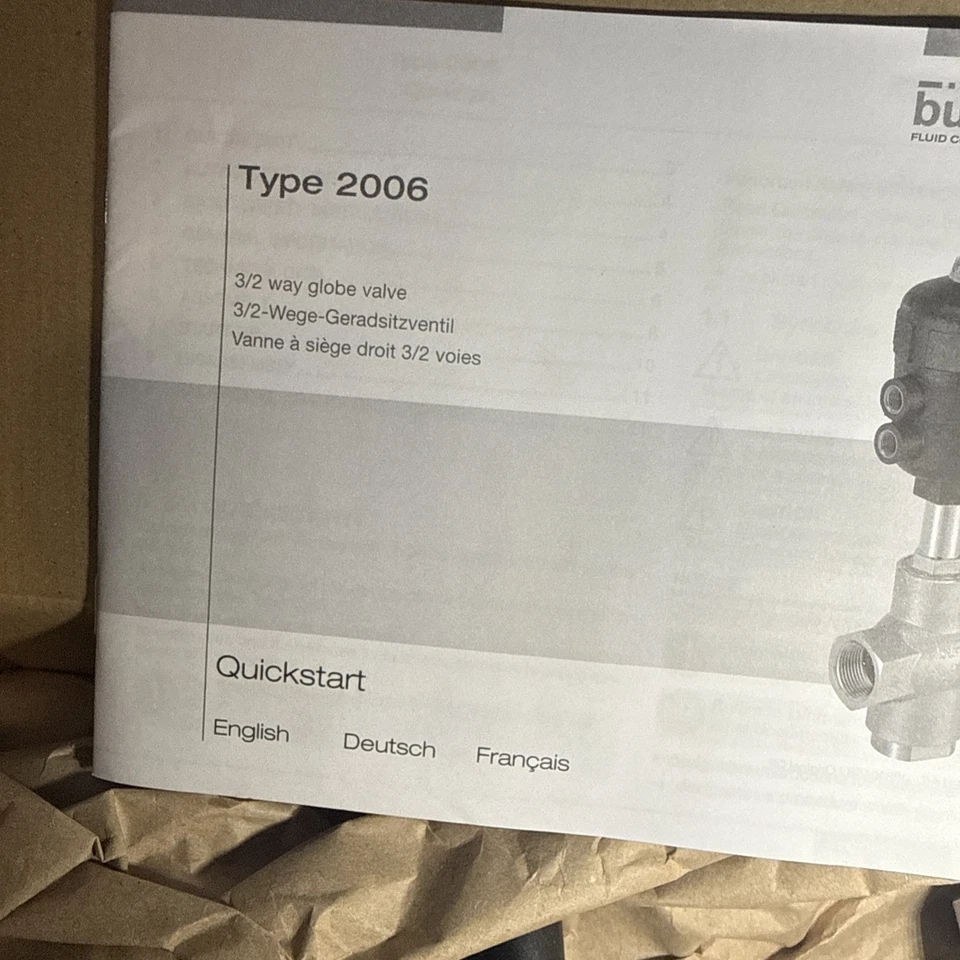 Válvula de 3/2 vías Burkert 2006 A PTFE con asiento recto V003-081 OEM Foto 4 de 4