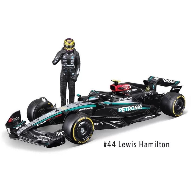 2024 F1 1:24 Lewis Hamilton Mercedes AMG W15 Car Driver Removable
