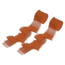 2 Roll 1.5" x 5.5 Yd Cotton Ribbon Handmade Frayed Fringe Ribbon Light Brown