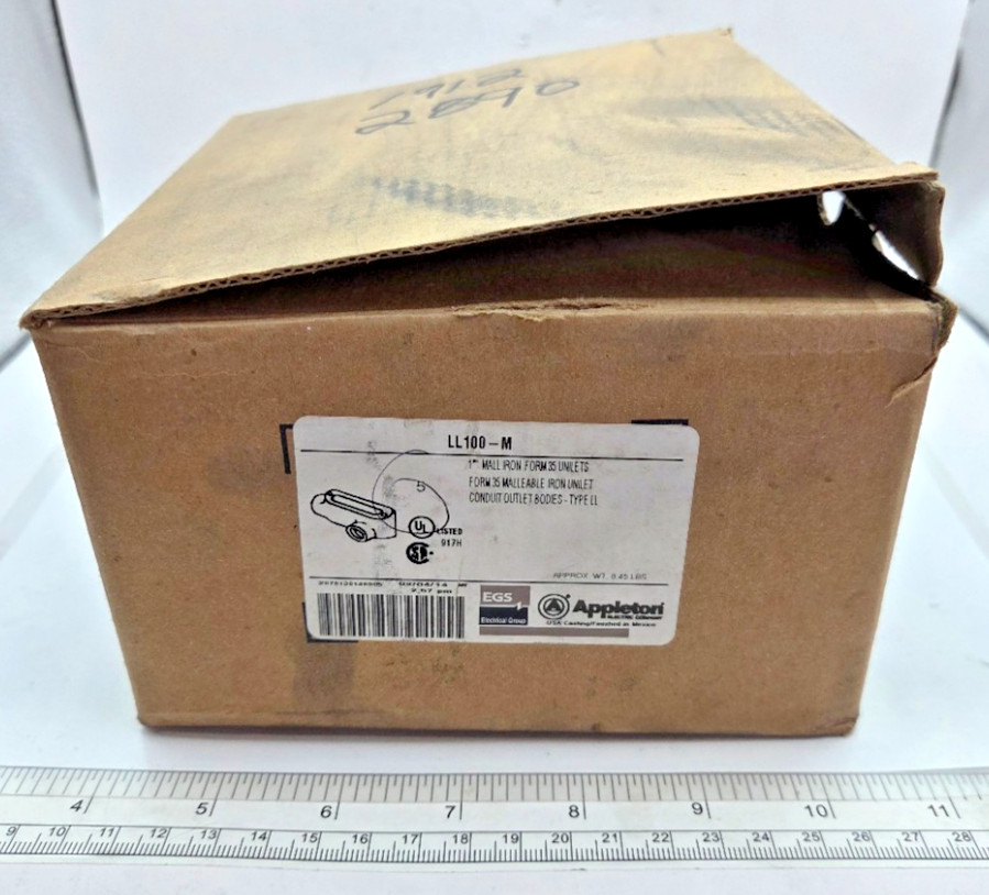 Box Of 5 Emerson-Appleton Ll100-M Mall Iron Conduit Body Form 35 Unilets 0135I