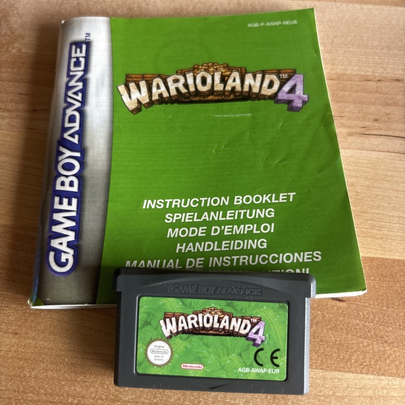 Wario Land 4 GBA Game Boy Advance Cartridge & Manual Nintendo PAL EUR