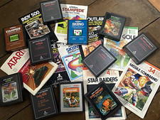 Atari 2600 PAL Game Lot w/ Manuals: Indy 500, Outlaw, Golf + More