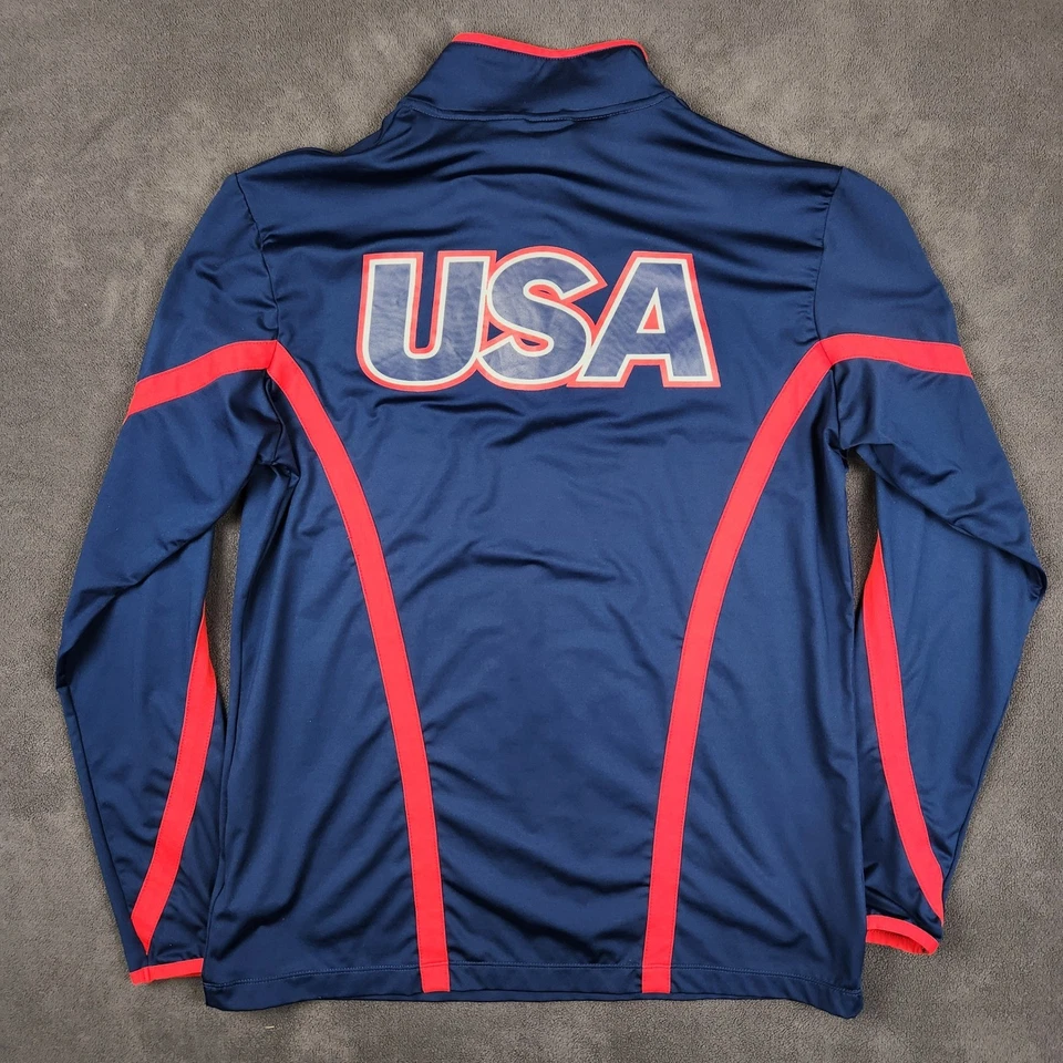 Chaqueta Pullover Team USA Swimming Arena Tech 1/2 Cremallera Para Hombre Grande Azul Ligera Foto 2 de 4