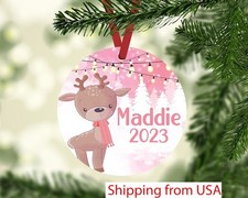 Personalized Christmas Ornaments for Kids Reindeer Personalized Kids Christma...