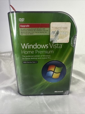 Microsoft Windows Vista Home Premium Full MS WIN 32 Bit DVD =RETAIL BOX=