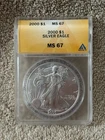 2000 Silver Eagle 1oz. 999 Silver ANACS MS 67