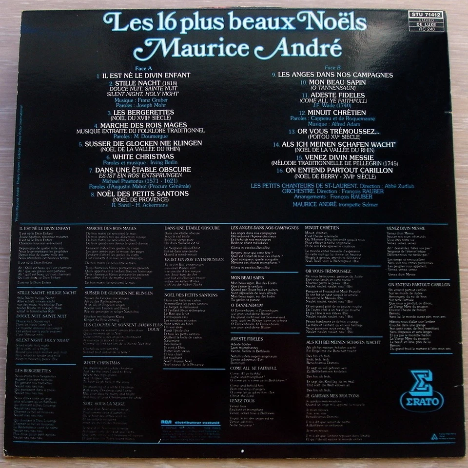 MAURICE ANDRÉ-LP-16 + BEAUX NOÊLS-PETITS CHANTEURS ST-LAURENT-Franç RAUBER-ERATO - Photo 3/4