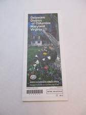 1995 AAA Delaware DC Maryland Virginia State Highway Travel Road Map~Box E