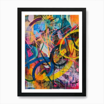 Abstraktes Gemälde 267 Kunstdruck gerahmt Wandbild Poster Leinwanddruck Bild