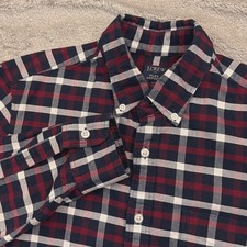 J Crew Mens Flex Oxford Plaid Button Down Shirt Long Sleeve Size Medium EUC