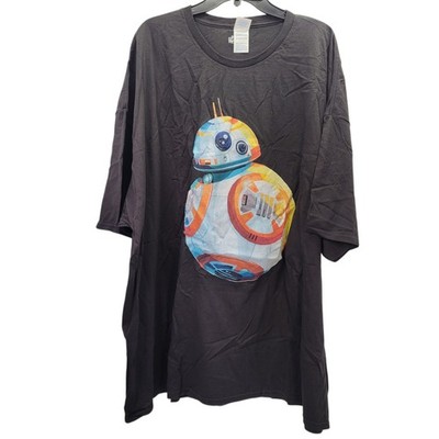 Star Wars Unisex BB-8  Graphic Pullover T-Shirt Short Sleeve 5XL Black NWOT