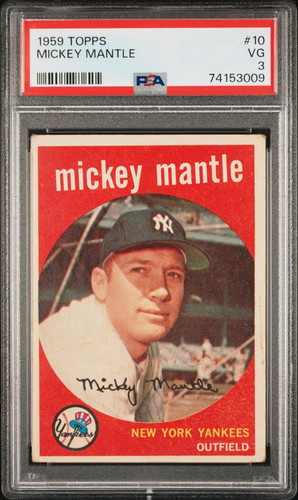 1959 Topps Mickey Mantle #10 PSA 3