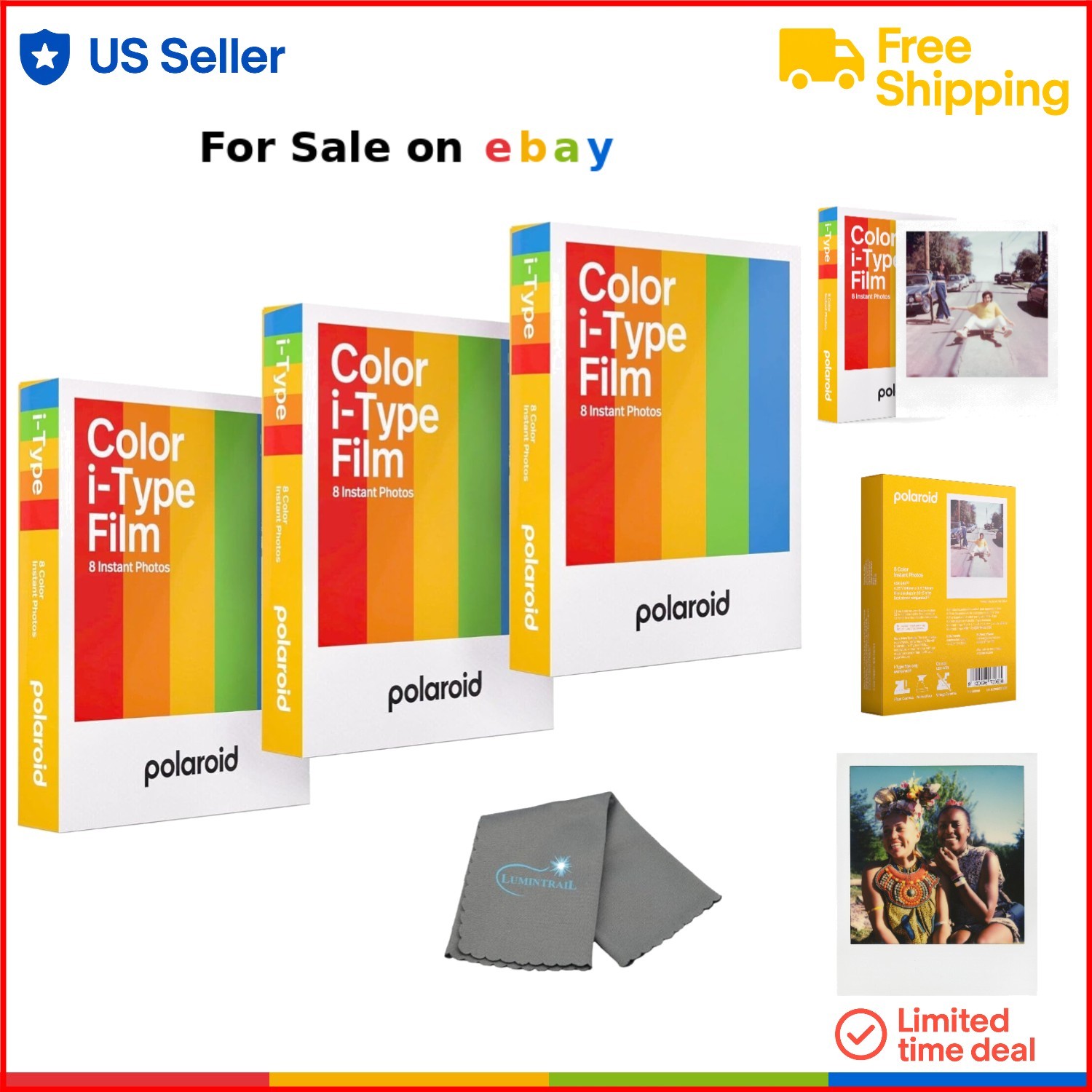 Color Instant Film 3 Pack for Polaroid I-Type Cameras 24 Photos Vintage