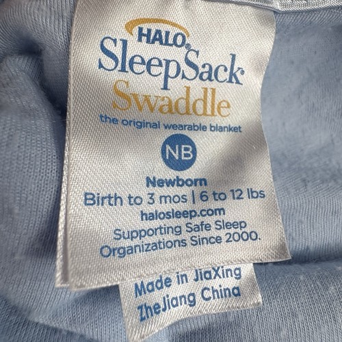 Halo Sleepsack Swaddle Newborn 0-3M Baby Blue Wearable Blanket Fleece - Foto 7 di 14