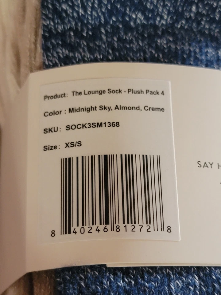 Paquete de 3 calcetines Cozy Earth The Plush Lounge XS para mujer pequeños almendra, crema, cielo medio Foto 4 de 4