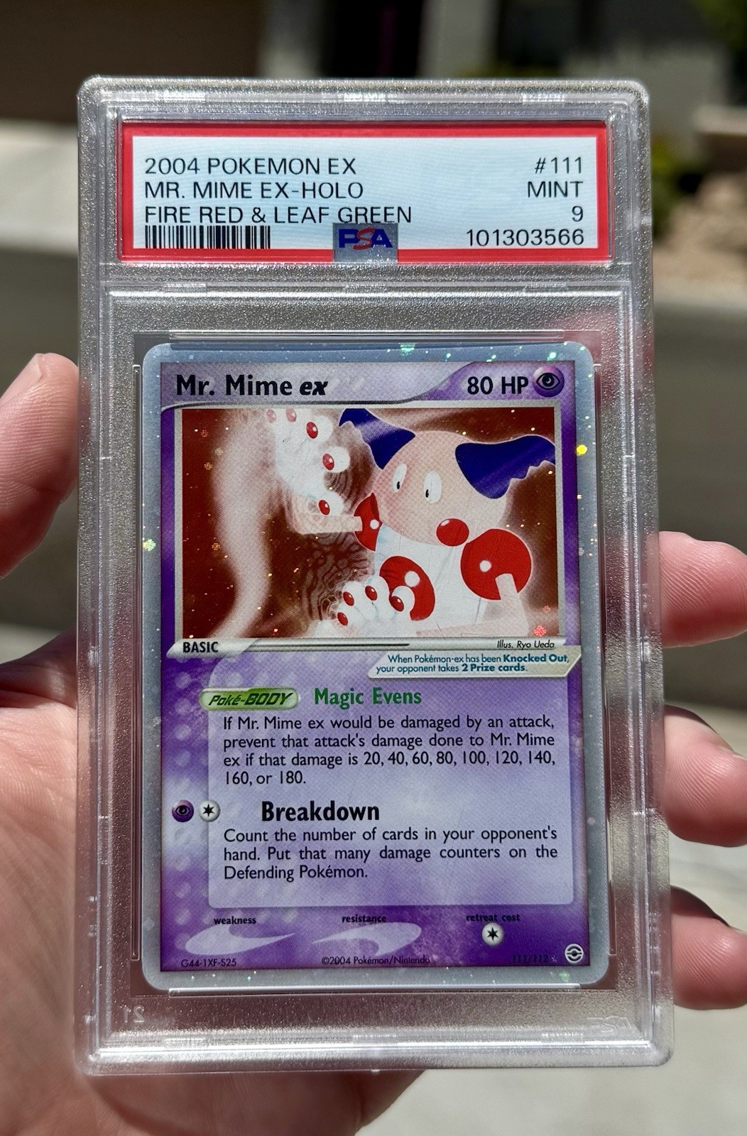 2004 PSA 9 Mr. Mime EX 111/112 Fire Red & Leaf Green EX Pokemon Card Holo MINT