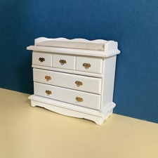 1:12 Scale Dolls House Nursery Chest of Drawers with Changing Table Top