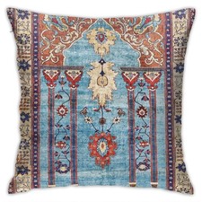 Antique Persian Silk Rug Print 11 Throw Pillow Covers Soft Velvet Decorative ...