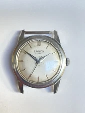 Vintage Lanco Wristwatch Langendorf 1027 Caliber Missing Caseback.