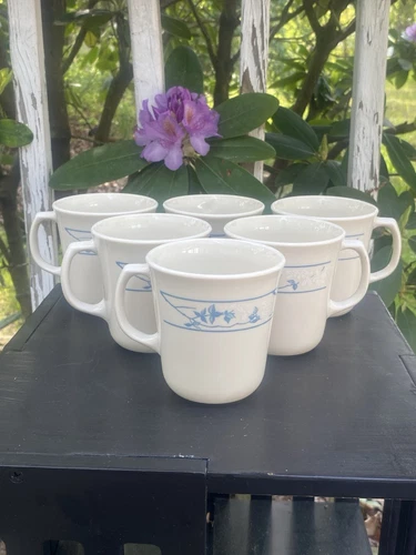 Corning Ware Coffee Mugs Lot Of 6