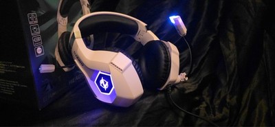 White Gaming Headset with color changing LED