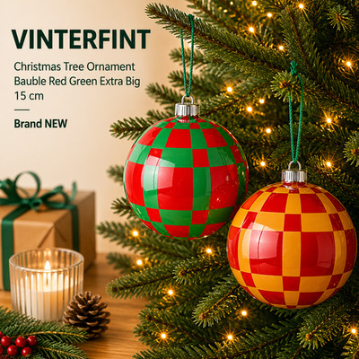 IKEA VINTERFINT Christbaumschmuck Kugel rot grün extra groß 15 cm NEU
